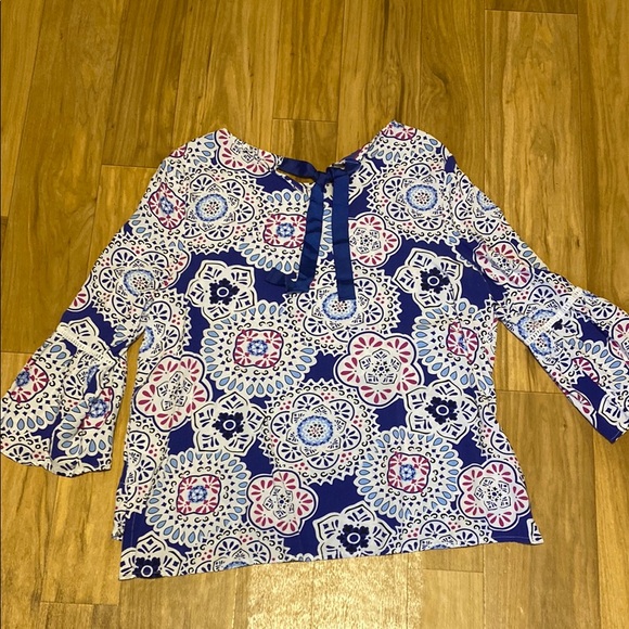 Bundle of Madewell size 32/14 boyfriend jeans w C&I floral blouse; size L - Picture 4 of 10